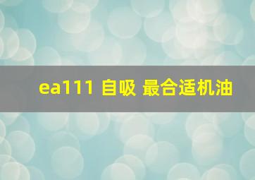 ea111 自吸 最合适机油